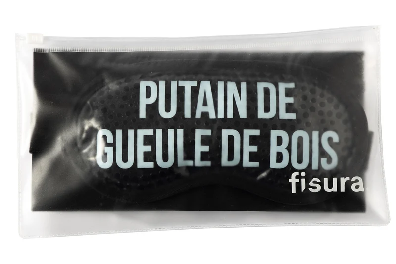 Antifaz de gel “Putain de geule de bois” negro