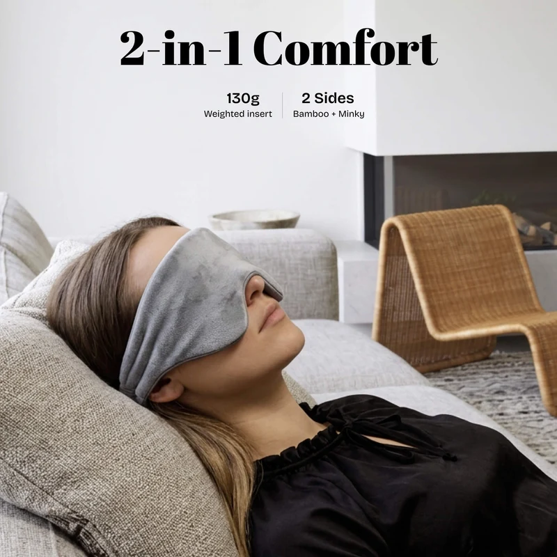 2-in-1 Weighted Sleep Mask – Bamboo & Minky