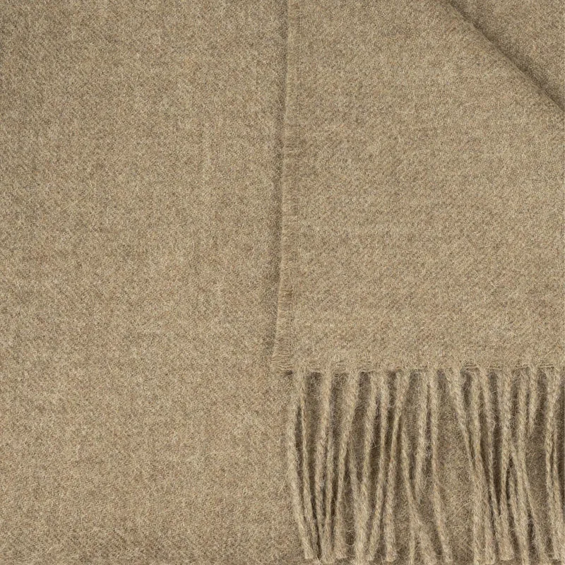 Baby Alpaca Throw Melange Olive