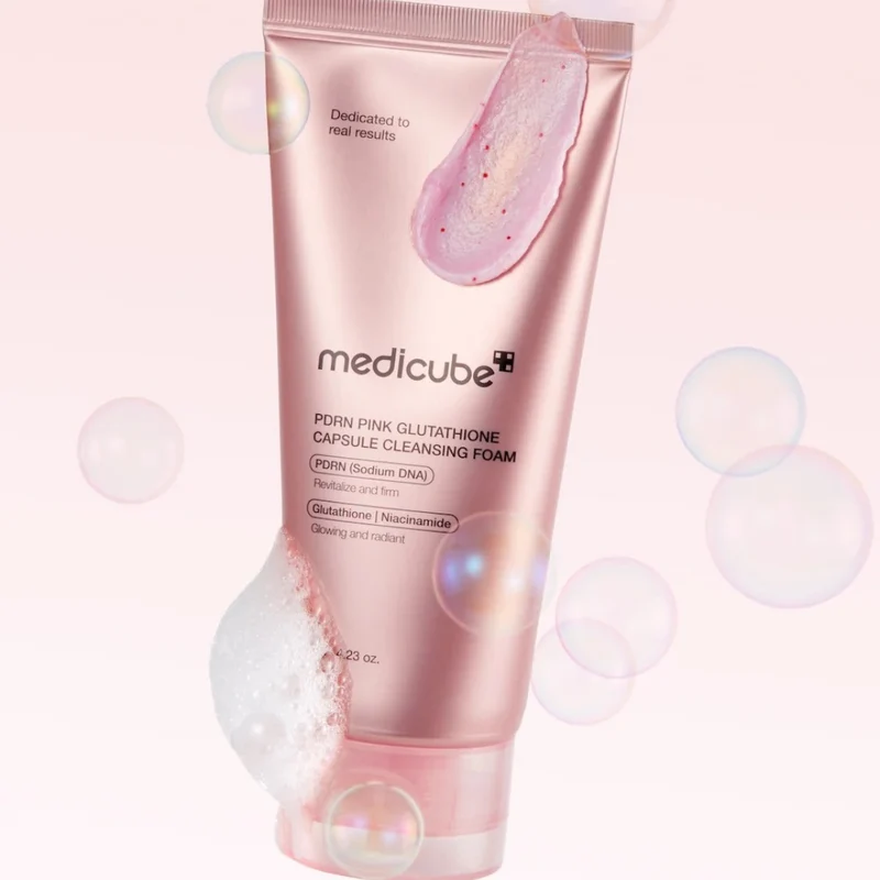 PDRN Pink Glutathione Capsule Cleansing Foam