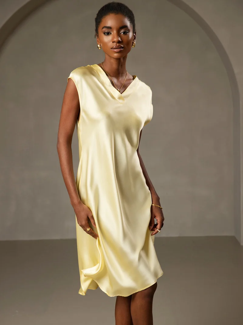 Clearance - Reine Seide Elegantes Cap-Sleeve Nachthemd