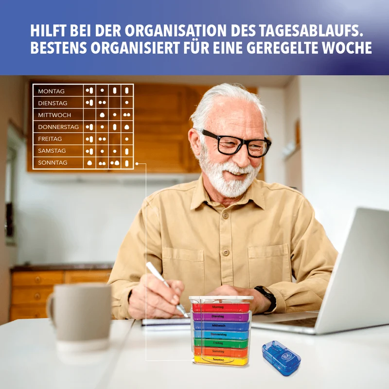 Tablettenbox 7 Tage Set mit Tablettenteiler