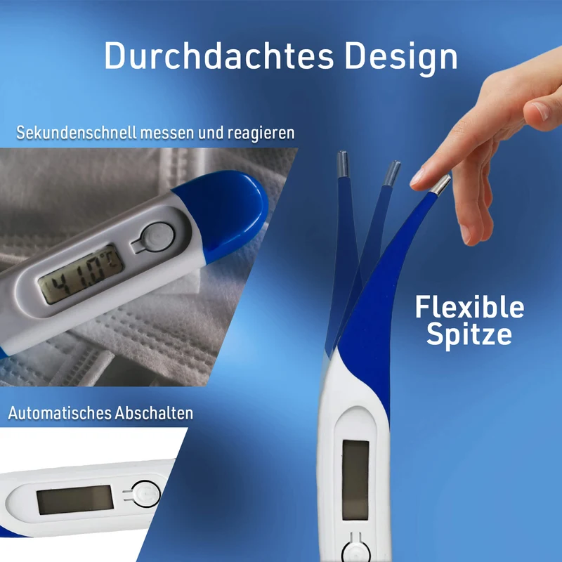 Fieberthermometer für Ohr, Oral, Achsel & Rektal