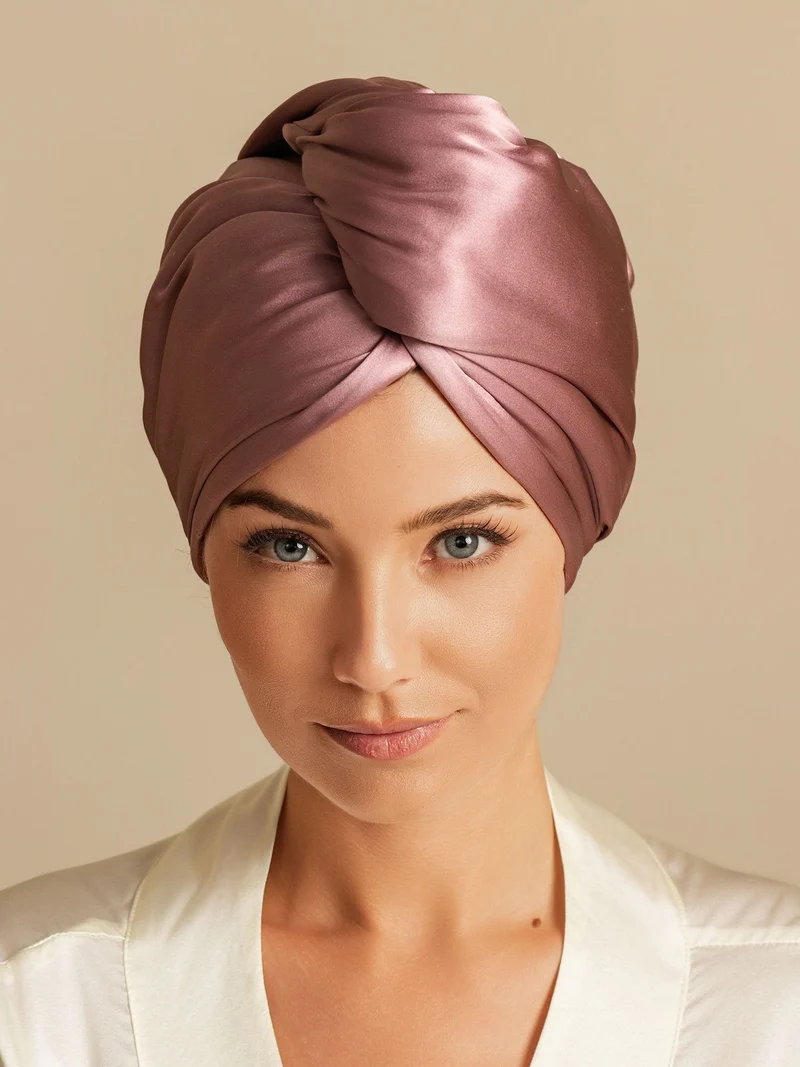 100% Maulbeerseide doppelseitiger Haarturban zum schnellen Trocknen gegen Frizz und haarschonend