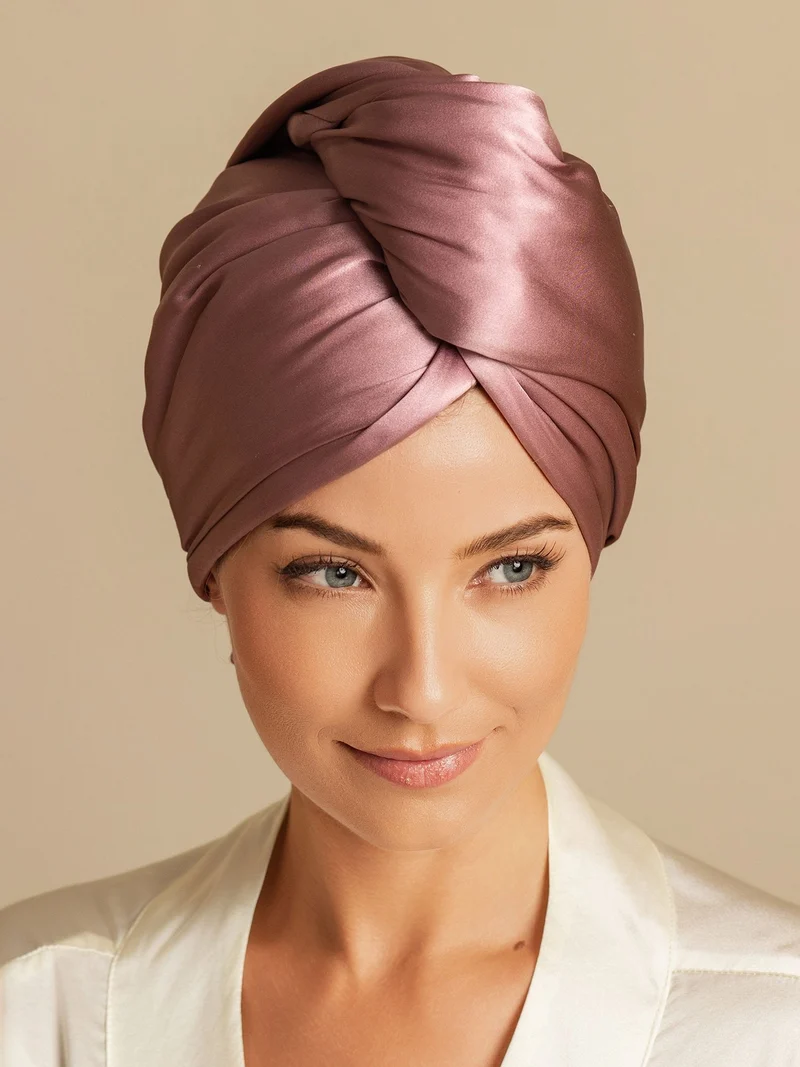 100% Maulbeerseide doppelseitiger Haarturban zum schnellen Trocknen gegen Frizz und haarschonend