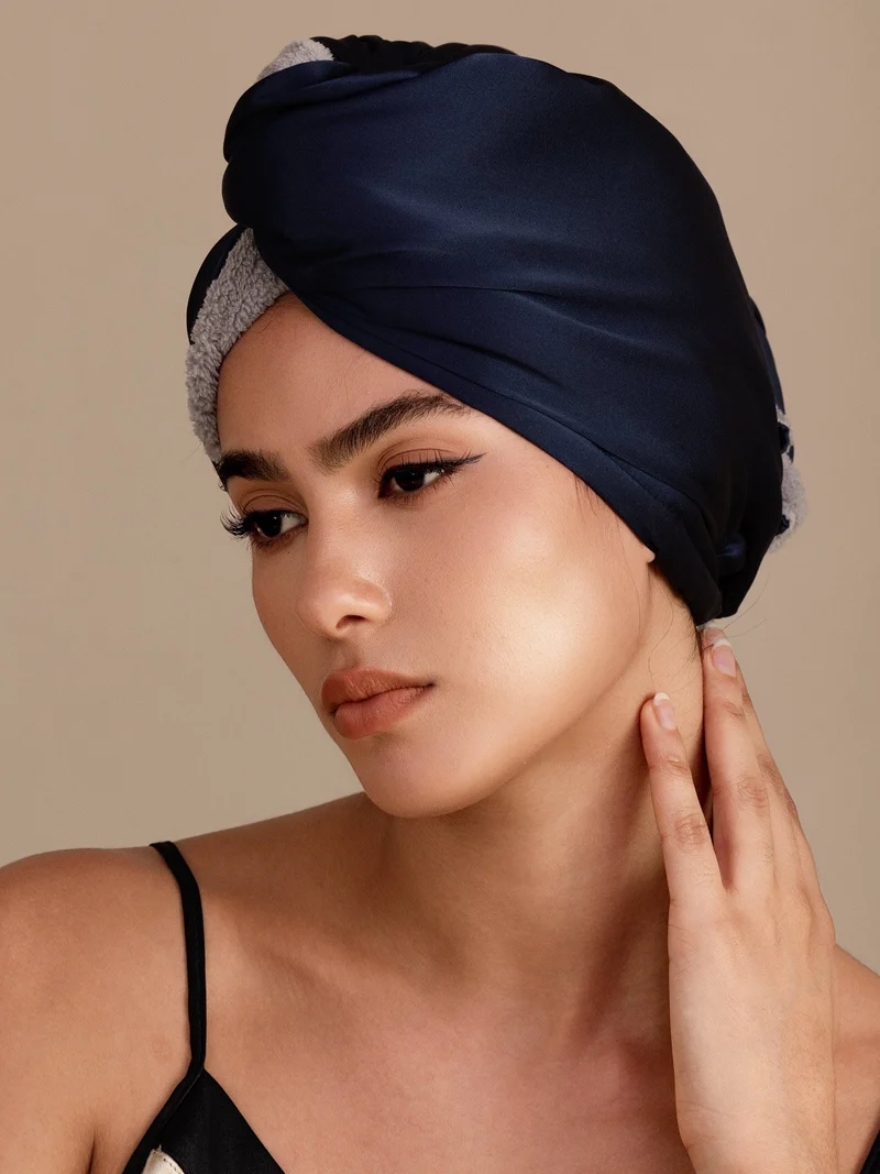 100% Maulbeerseide doppelseitiger Haarturban zum schnellen Trocknen gegen Frizz und haarschonend