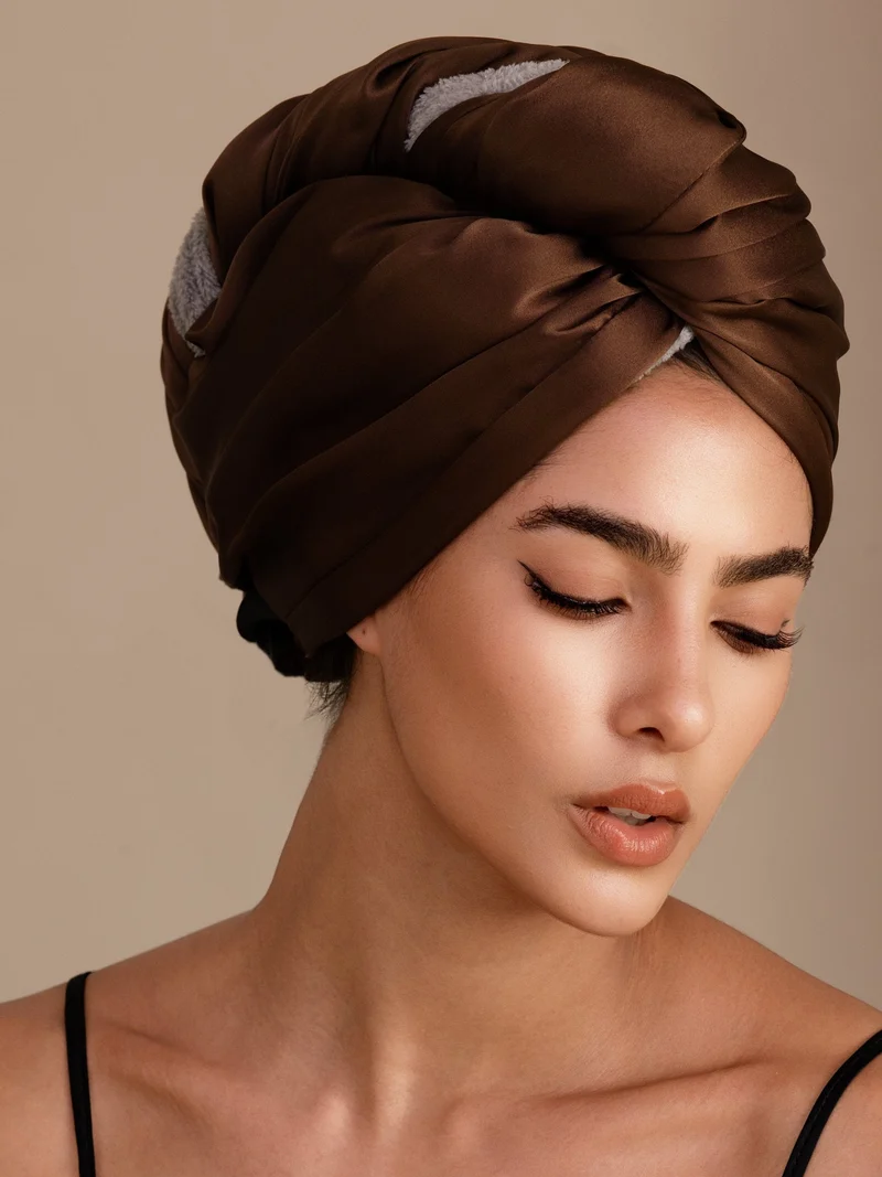 100% Maulbeerseide doppelseitiger Haarturban zum schnellen Trocknen gegen Frizz und haarschonend