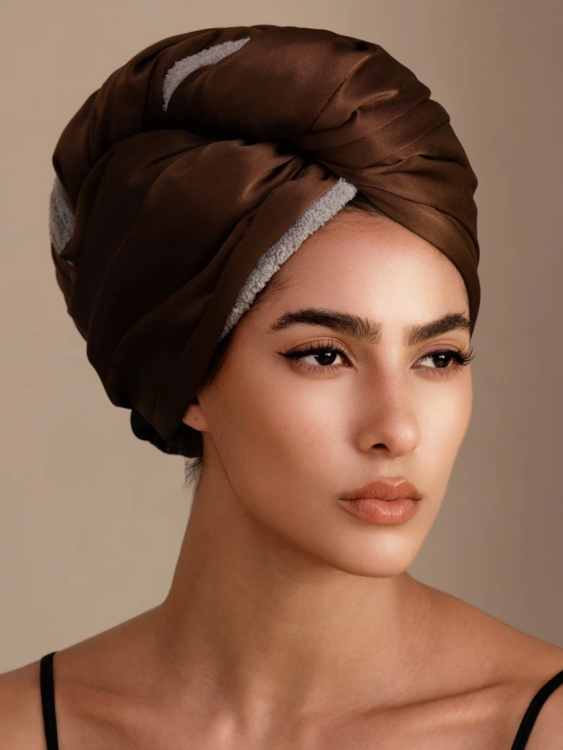 100% Maulbeerseide doppelseitiger Haarturban zum schnellen Trocknen gegen Frizz und haarschonend