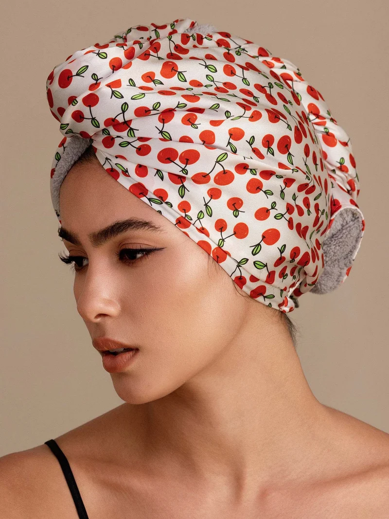 100% Maulbeerseide doppelseitiger Haarturban zum schnellen Trocknen gegen Frizz und haarschonend