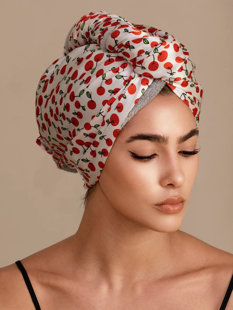100% Maulbeerseide doppelseitiger Haarturban zum schnellen Trocknen gegen Frizz und haarschonend