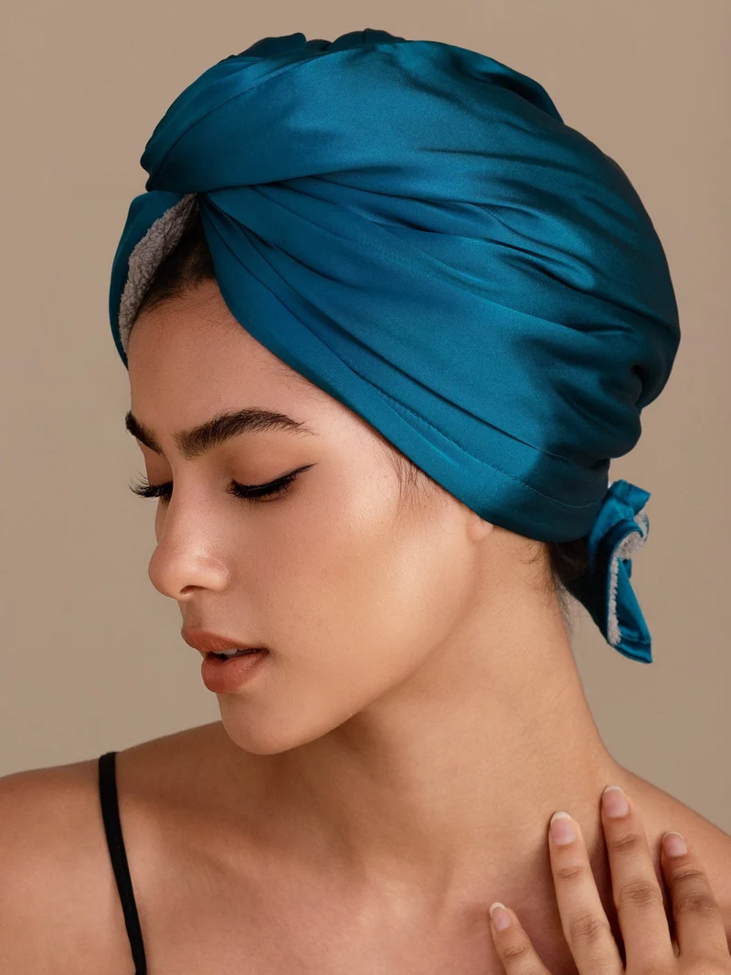 100% Maulbeerseide doppelseitiger Haarturban zum schnellen Trocknen gegen Frizz und haarschonend