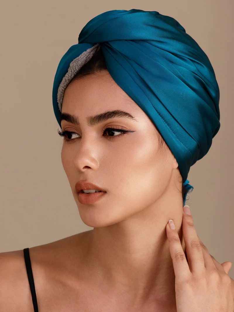 100% Maulbeerseide doppelseitiger Haarturban zum schnellen Trocknen gegen Frizz und haarschonend