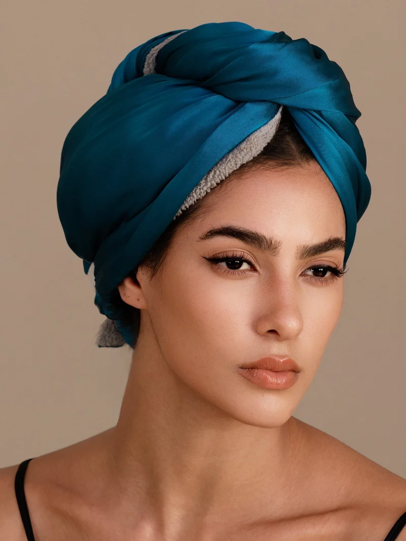 100% Maulbeerseide doppelseitiger Haarturban zum schnellen Trocknen gegen Frizz und haarschonend