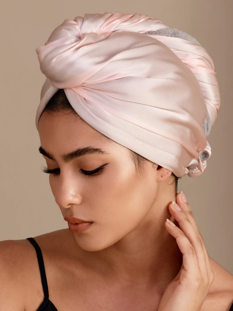 100% Maulbeerseide doppelseitiger Haarturban zum schnellen Trocknen gegen Frizz und haarschonend