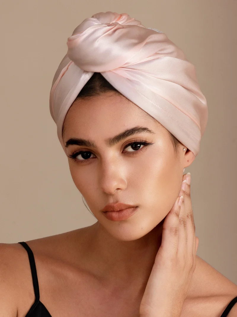 100% Maulbeerseide doppelseitiger Haarturban zum schnellen Trocknen gegen Frizz und haarschonend
