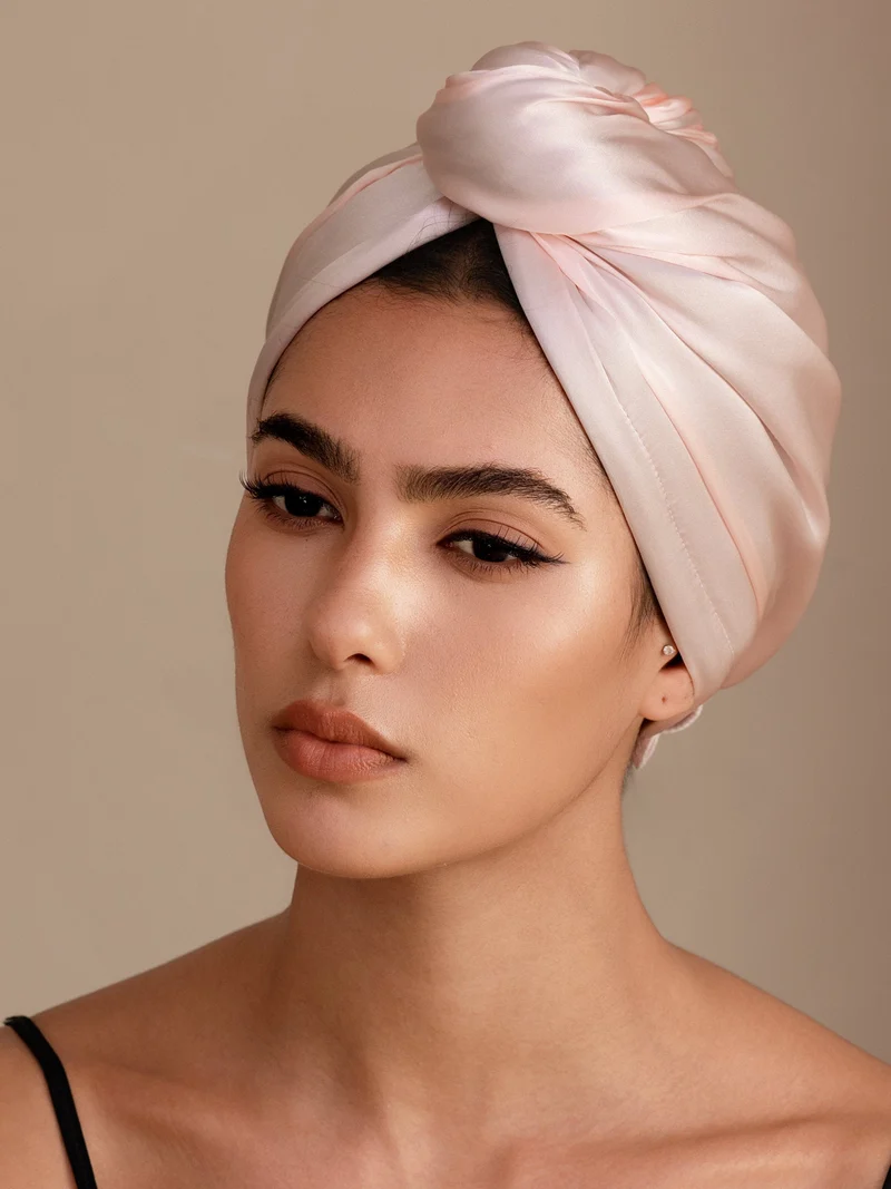 100% Maulbeerseide doppelseitiger Haarturban zum schnellen Trocknen gegen Frizz und haarschonend