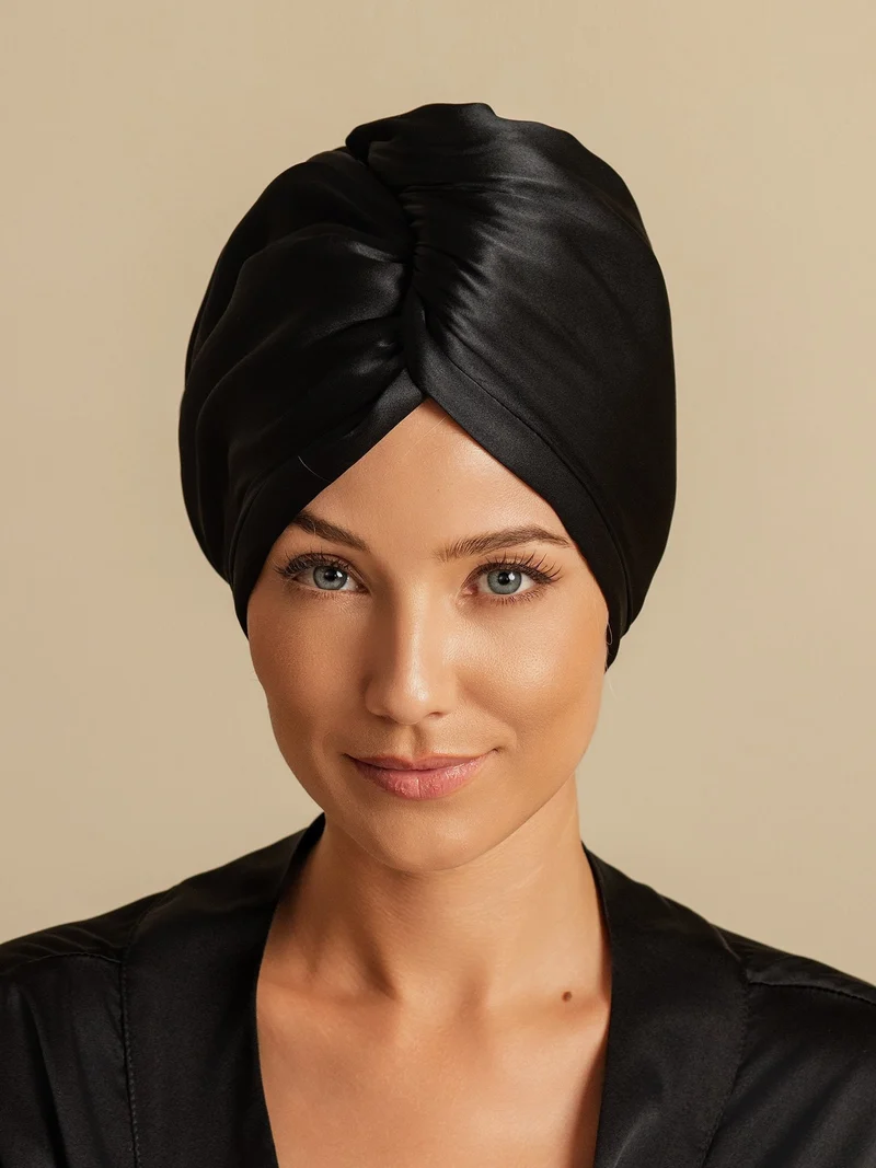 100% Maulbeerseide doppelseitiger Haarturban zum schnellen Trocknen gegen Frizz und haarschonend