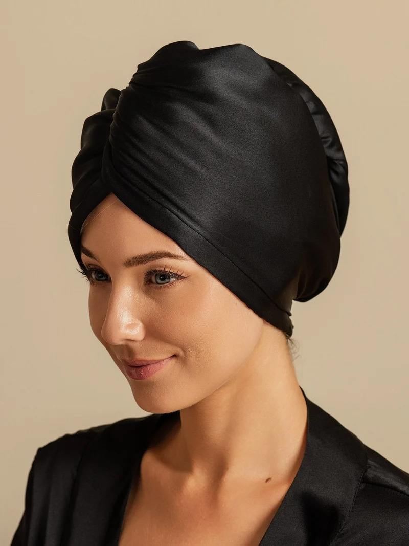100% Maulbeerseide doppelseitiger Haarturban zum schnellen Trocknen gegen Frizz und haarschonend