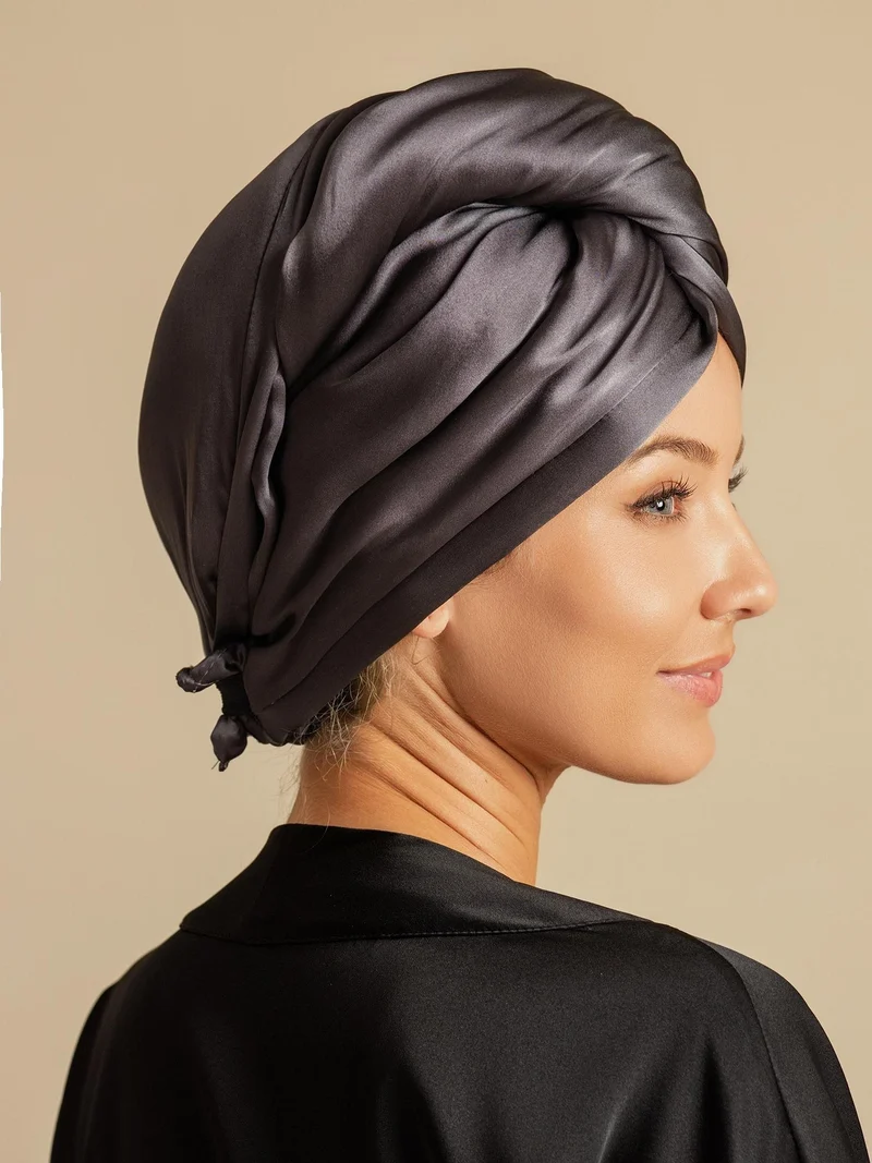 100% Maulbeerseide doppelseitiger Haarturban zum schnellen Trocknen gegen Frizz und haarschonend