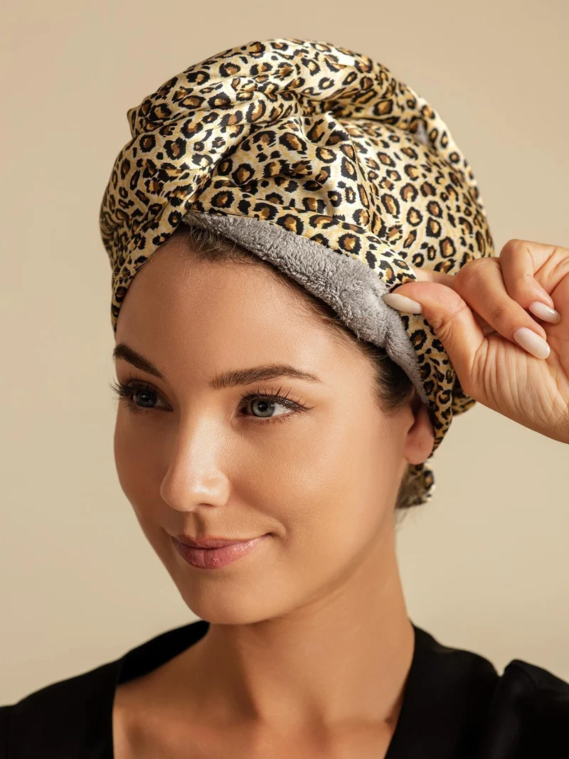 100% Maulbeerseide doppelseitiger Haarturban zum schnellen Trocknen gegen Frizz und haarschonend