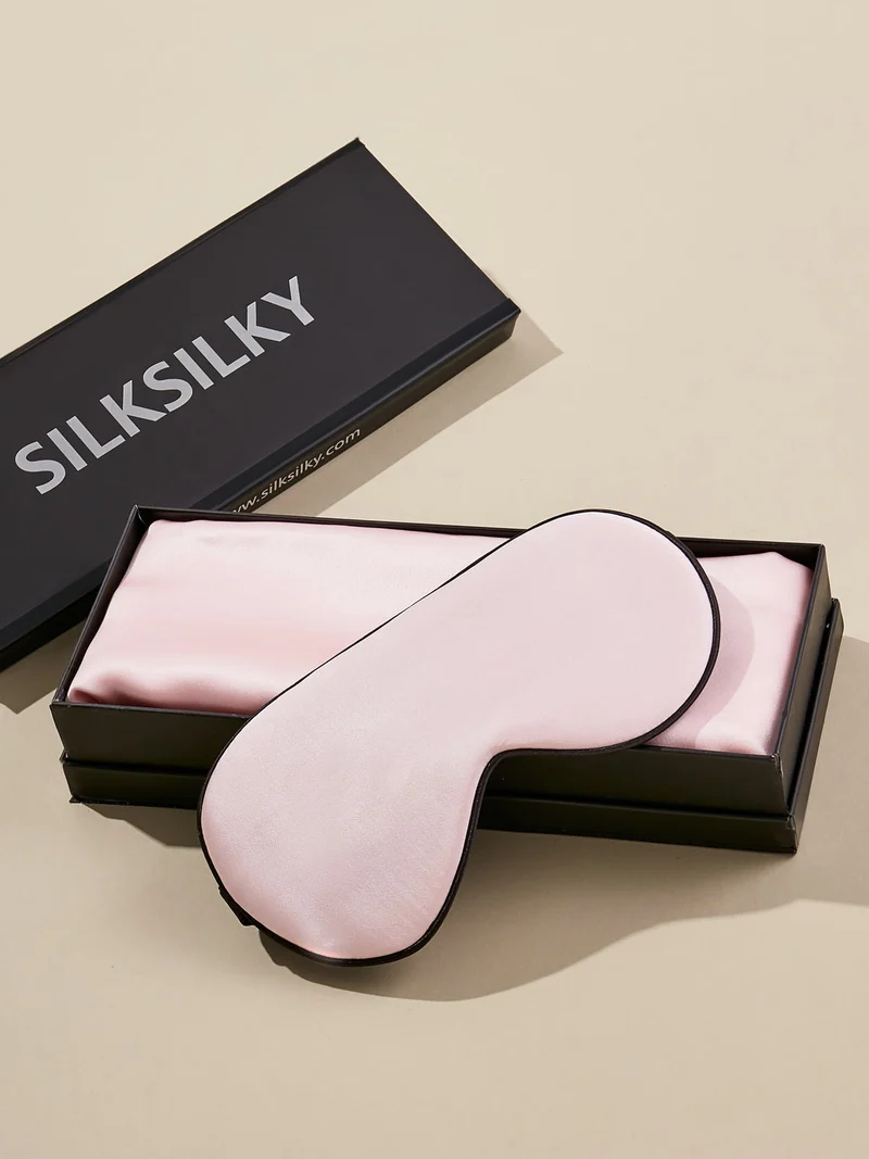 Geschenkset mit 19 Momme 100% Maulbeerseide Kissenbezug und Augenmaske