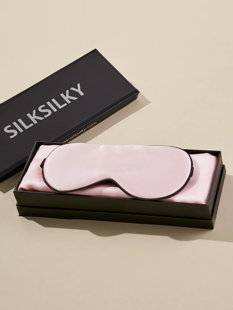 Geschenkset mit 19 Momme 100% Maulbeerseide Kissenbezug und Augenmaske