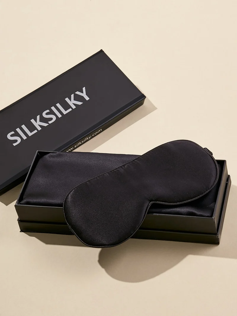 Geschenkset mit 19 Momme 100% Maulbeerseide Kissenbezug und Augenmaske