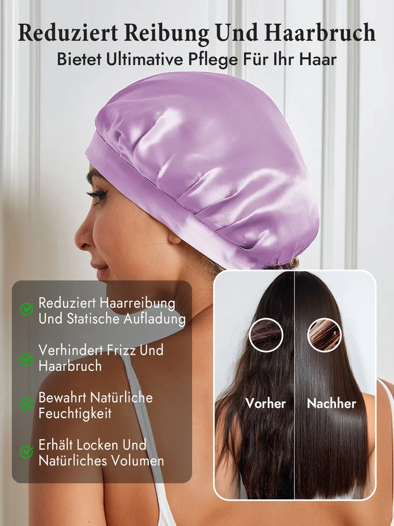 100% Maulbeerseide Schlafhaube mit Bändern