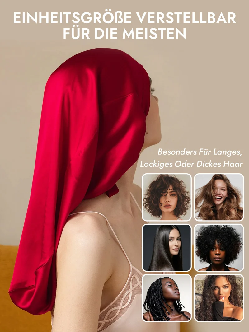 100% Maulbeerseide elegante Schlafhaube für langes Haar