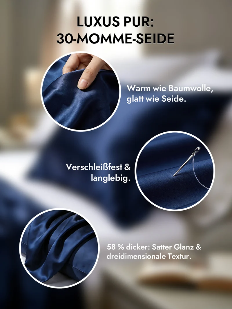 2er-Pack 30 Momme Kissenbezüge aus 100% Seide mit verdecktem Reißverschluss