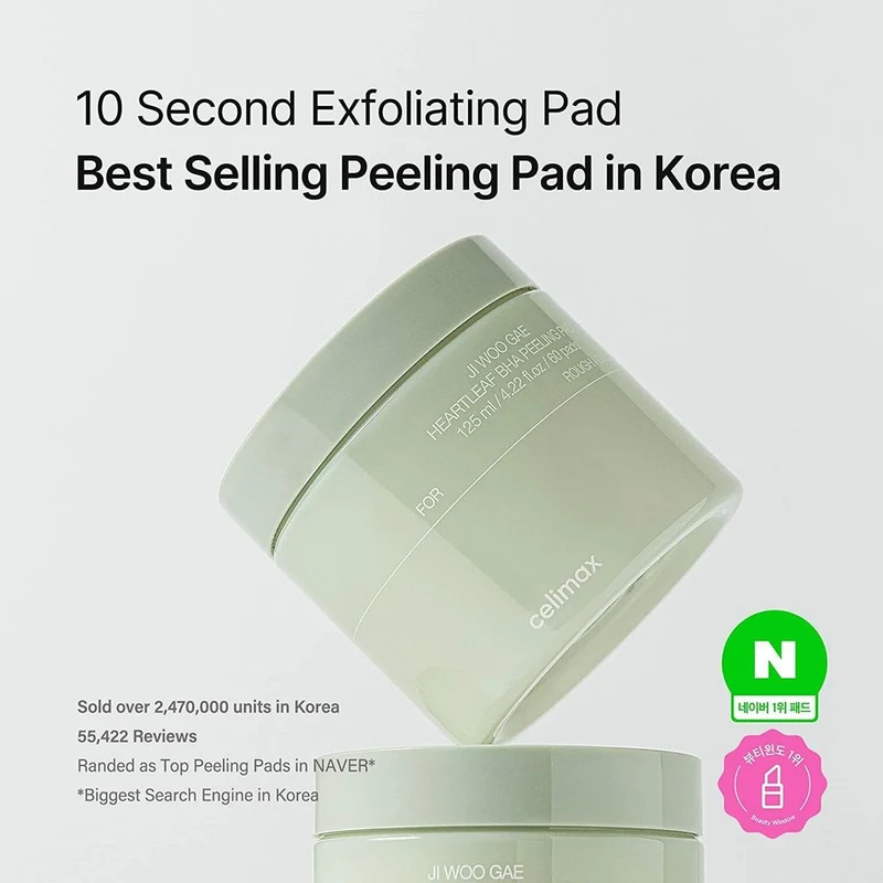 JIWOOGAE Heartleaf BHA Peeling Pad