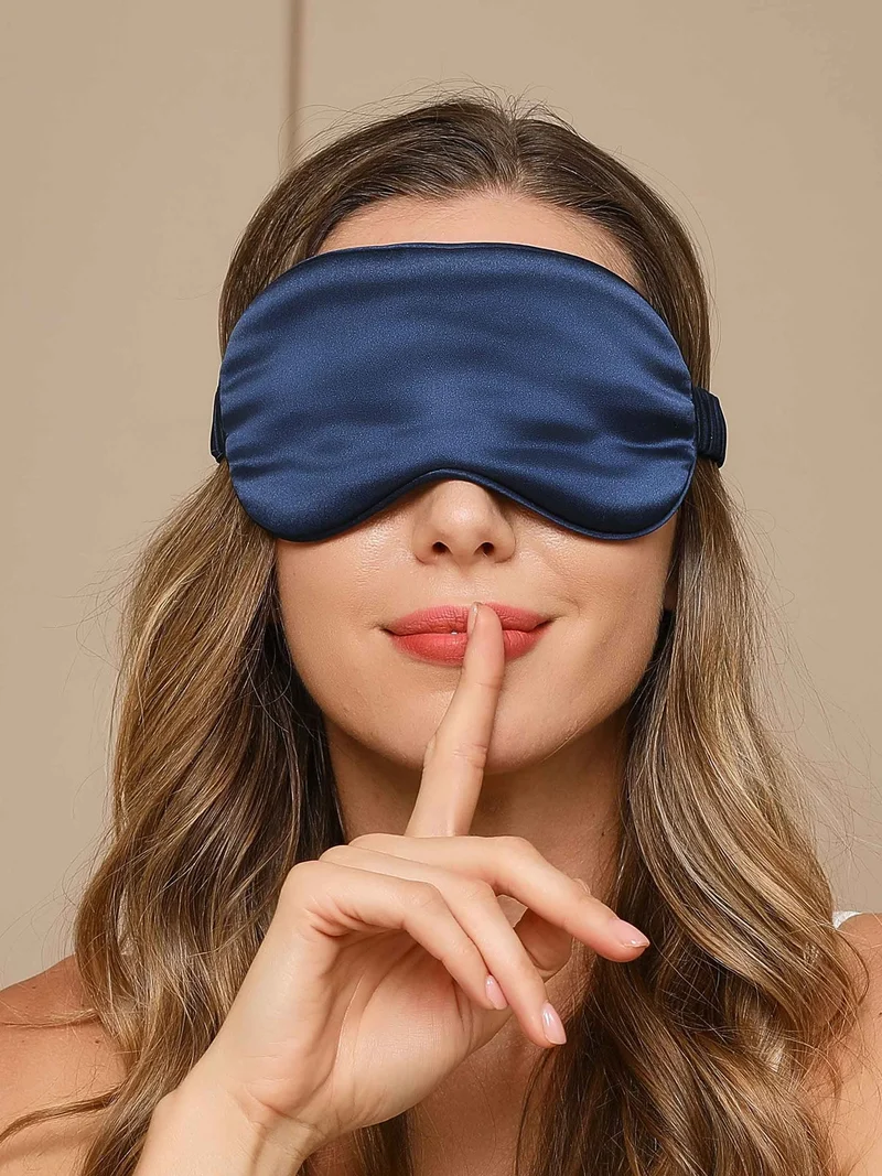 19 Momme Reine Seide Schlafmaske mit Elastikband