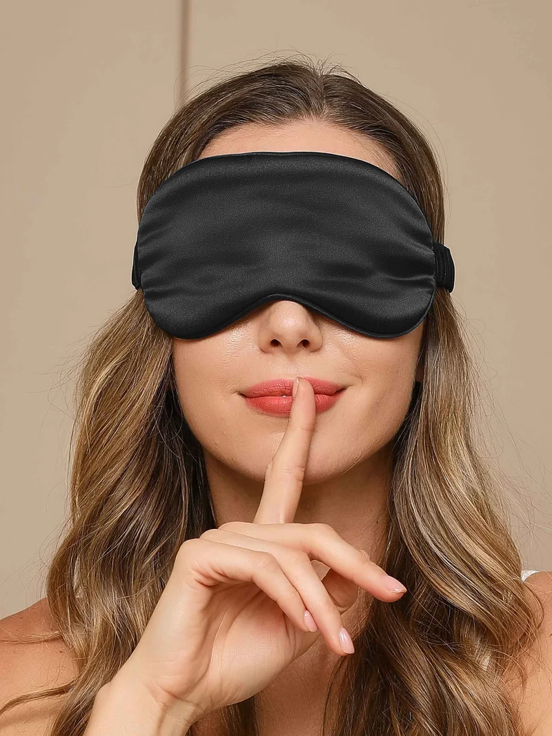 19 Momme Reine Seide Schlafmaske mit Elastikband