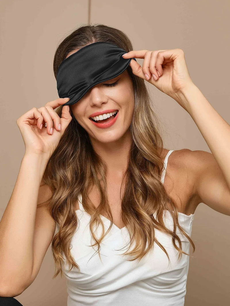 19 Momme Reine Seide Schlafmaske mit Elastikband