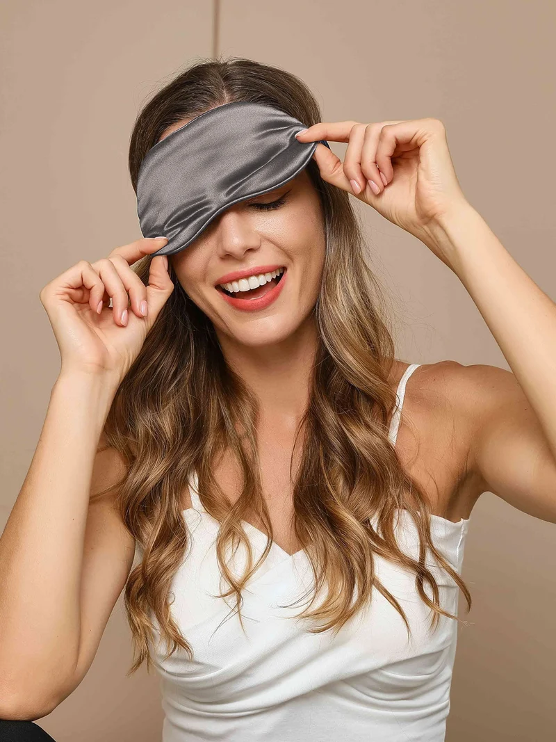 19 Momme Reine Seide Schlafmaske mit Elastikband