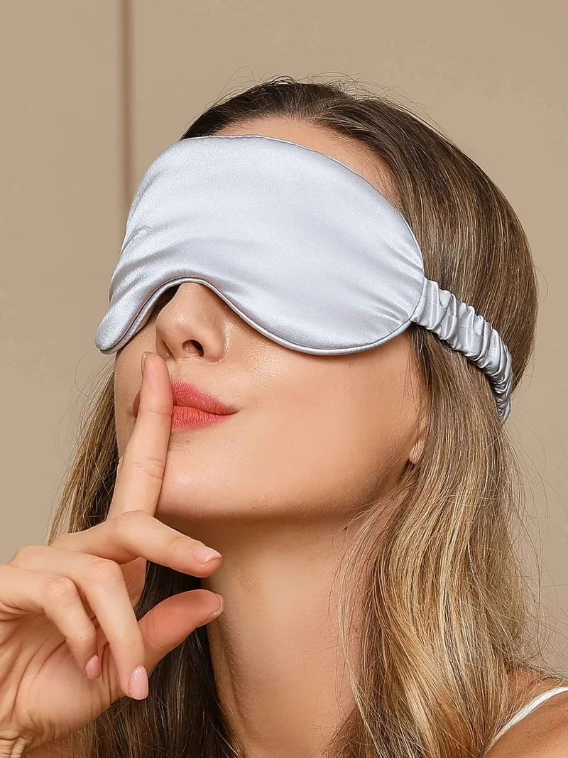 19 Momme Reine Seide Schlafmaske mit Elastikband