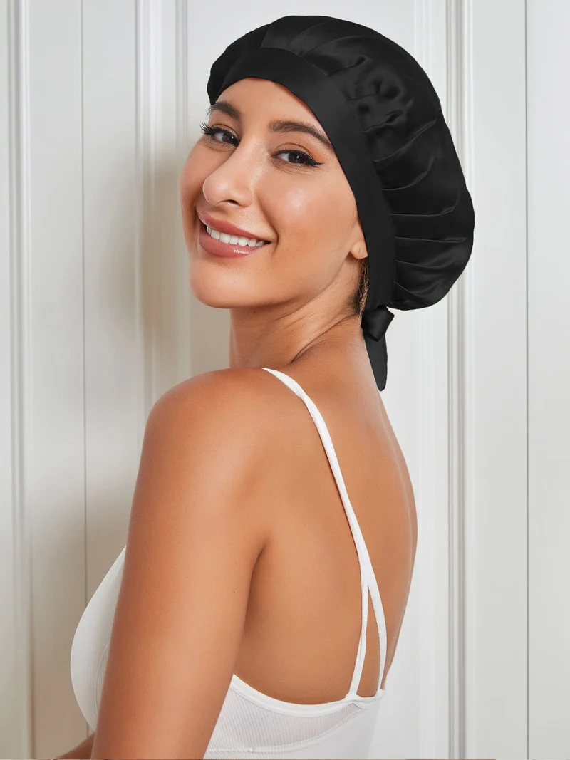 100% Maulbeerseide Anti-Frizz-Schlafhaube zum Haarschutz
