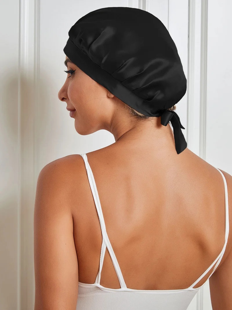 100% Maulbeerseide Anti-Frizz-Schlafhaube zum Haarschutz