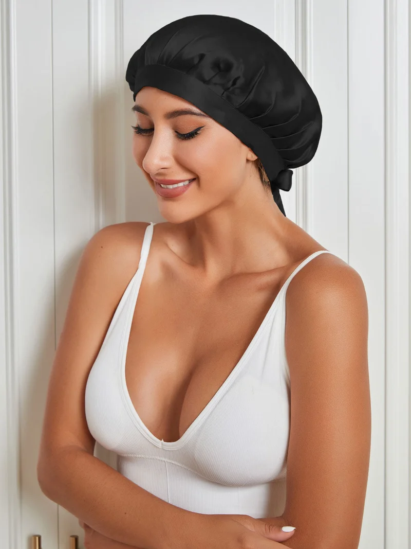 100% Maulbeerseide Anti-Frizz-Schlafhaube zum Haarschutz
