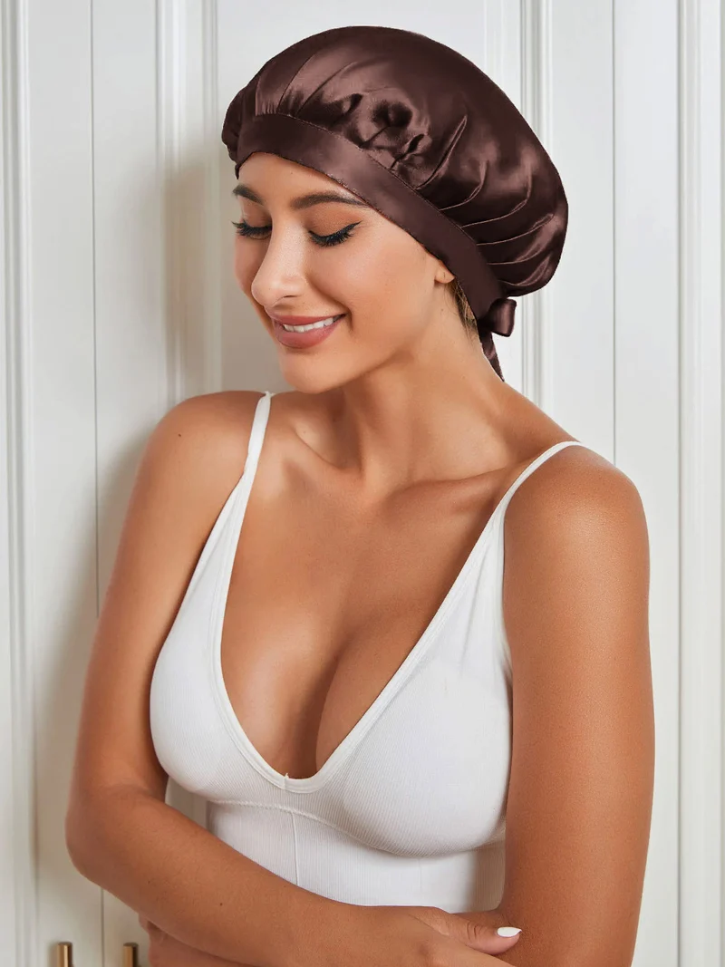100% Maulbeerseide Anti-Frizz-Schlafhaube zum Haarschutz