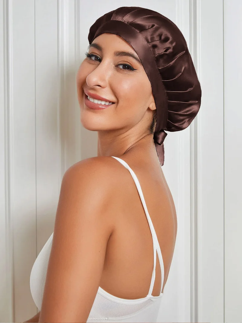 100% Maulbeerseide Anti-Frizz-Schlafhaube zum Haarschutz