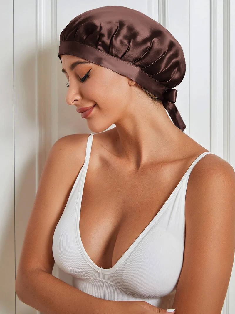 100% Maulbeerseide Anti-Frizz-Schlafhaube zum Haarschutz