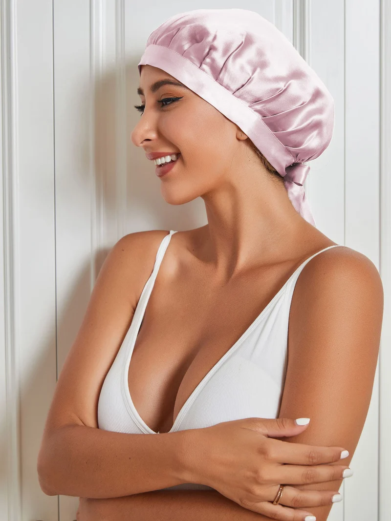 100% Maulbeerseide Anti-Frizz-Schlafhaube zum Haarschutz