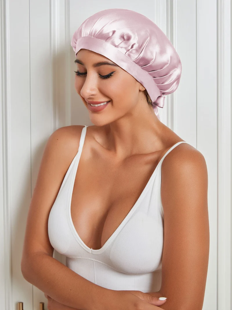 100% Maulbeerseide Anti-Frizz-Schlafhaube zum Haarschutz