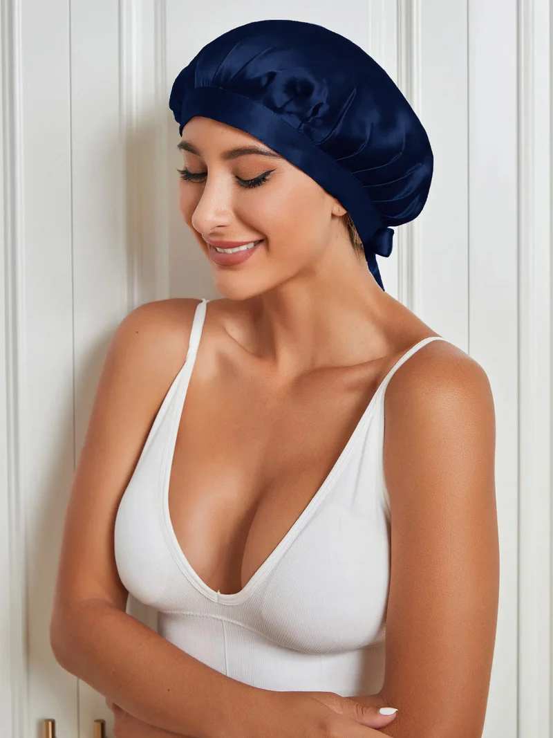 100% Maulbeerseide Anti-Frizz-Schlafhaube zum Haarschutz