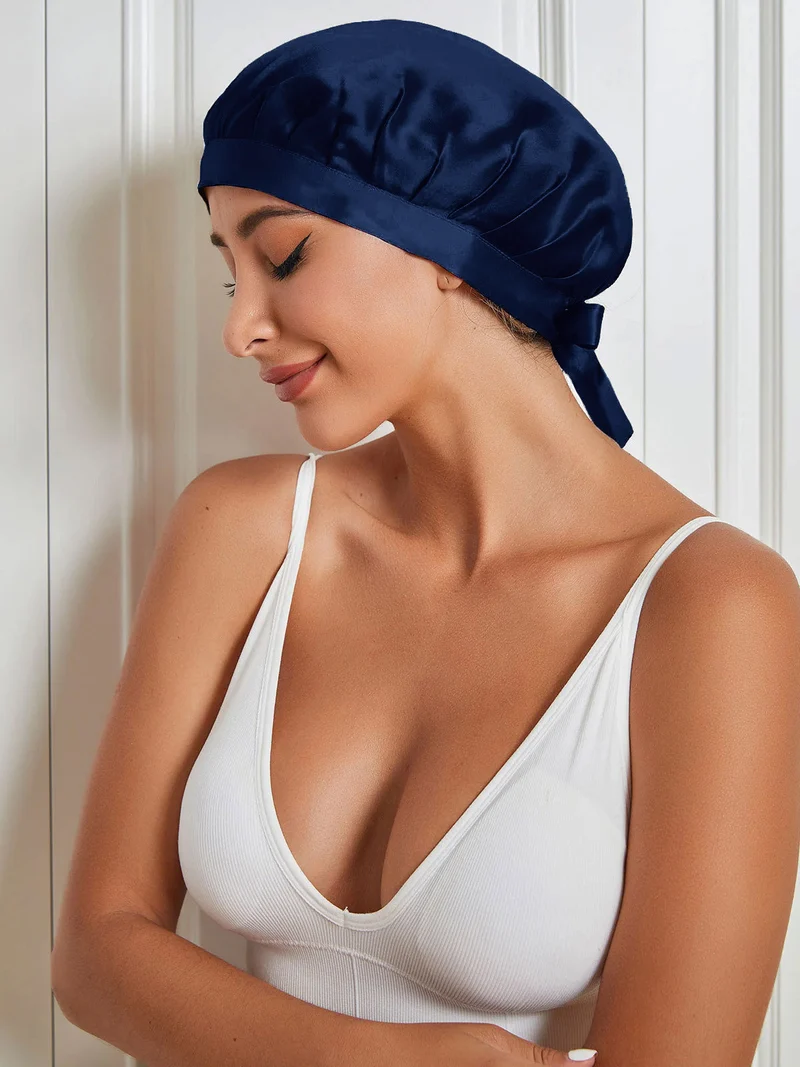 100% Maulbeerseide Anti-Frizz-Schlafhaube zum Haarschutz