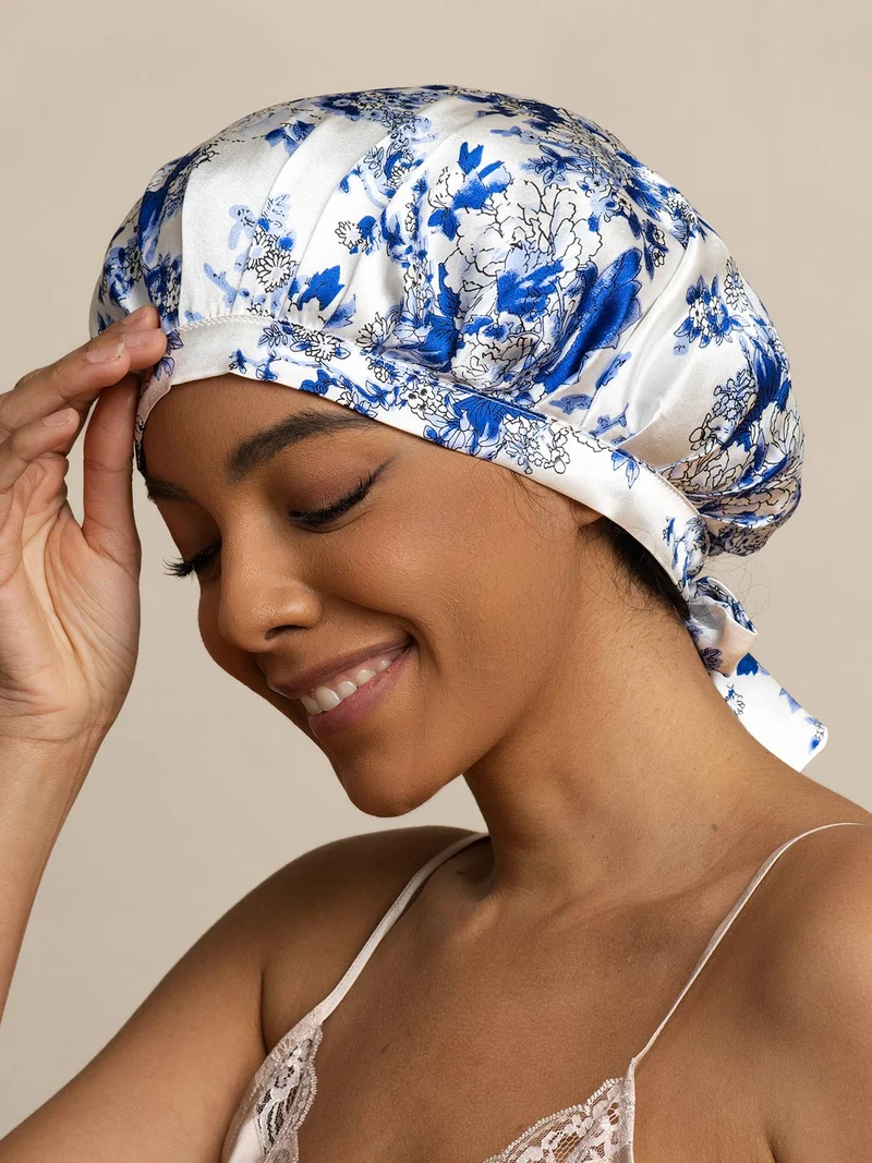 100% Maulbeerseide Anti-Frizz-Schlafhaube zum Haarschutz