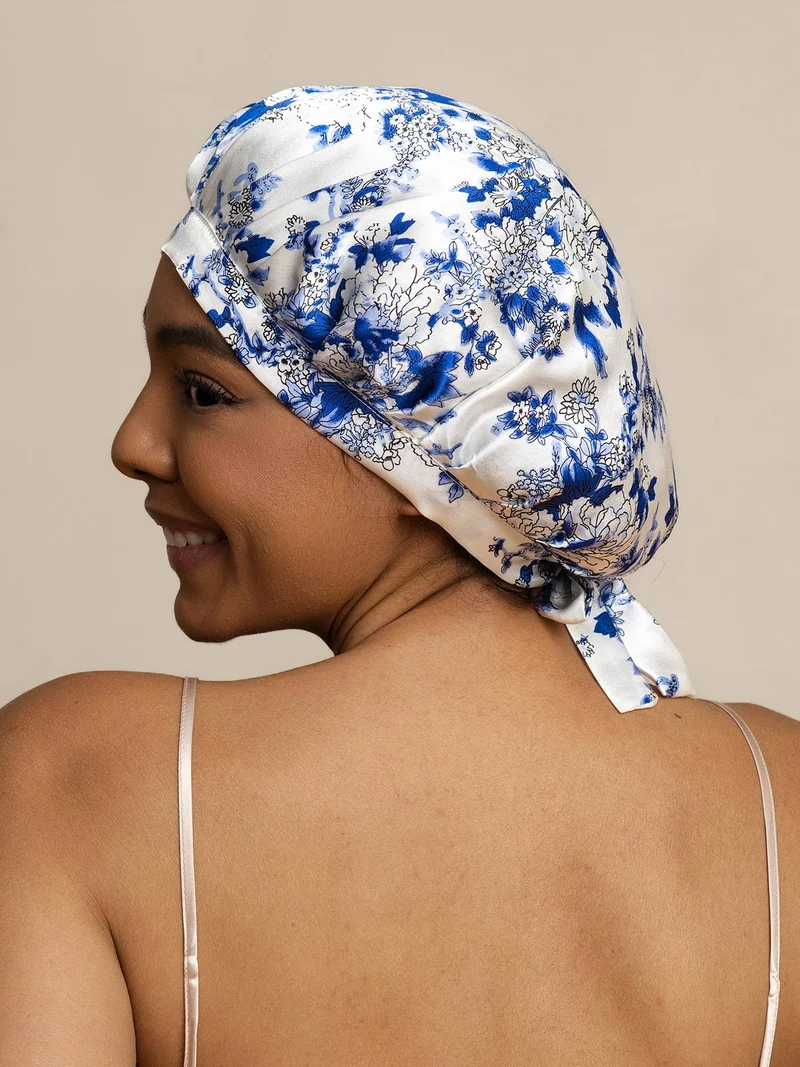 100% Maulbeerseide Anti-Frizz-Schlafhaube zum Haarschutz