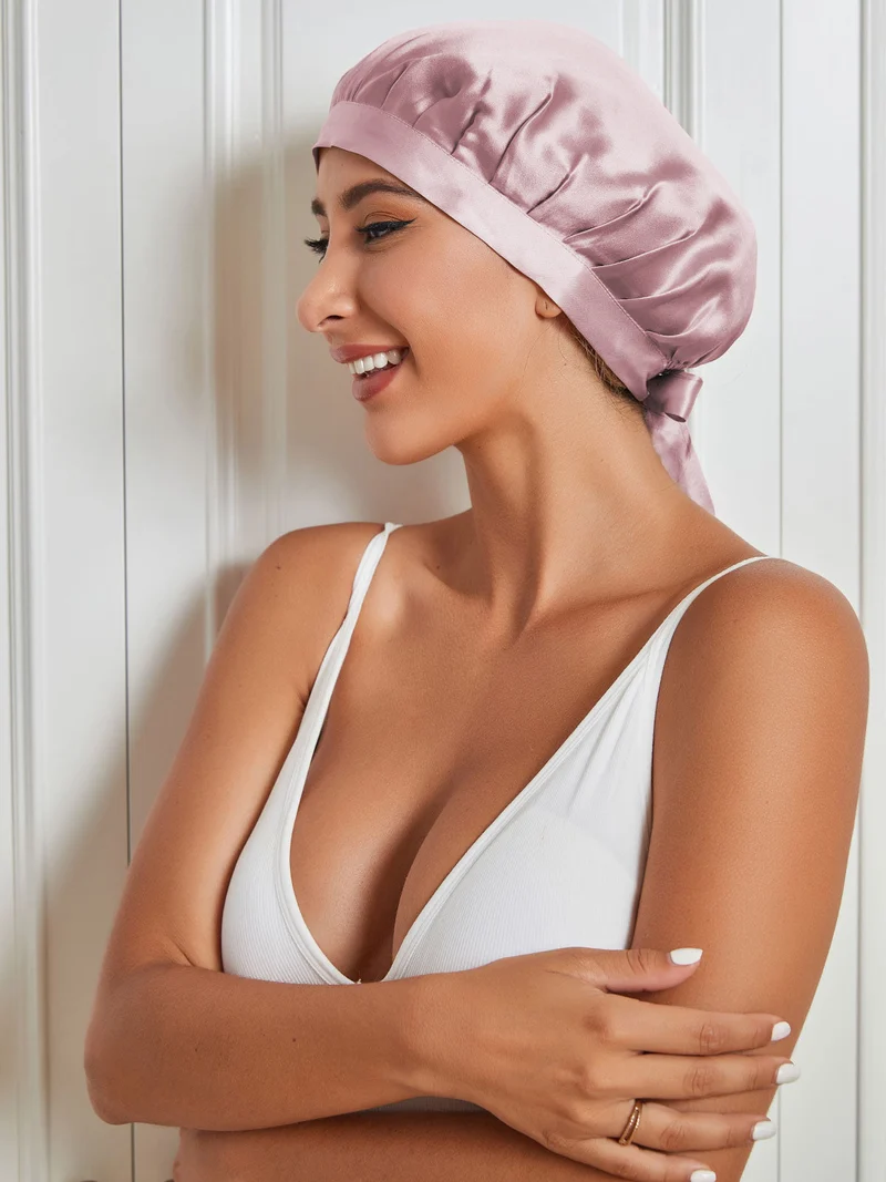 100% Maulbeerseide Anti-Frizz-Schlafhaube zum Haarschutz