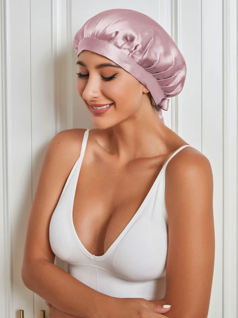 100% Maulbeerseide Anti-Frizz-Schlafhaube zum Haarschutz
